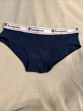 Champion Navy Bikini Briefs with White Logo Waistband
